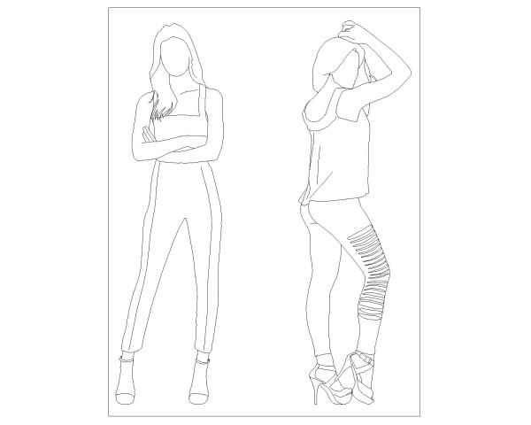 People Symbols Girls-16 CAD Block DWG AutoCAD Editable Drawing (Free Download)
