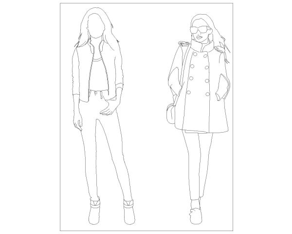 People Symbols Girls-17 CAD Block DWG AutoCAD Editable Drawing (Free Download)
