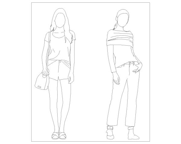 People Symbols Girls-21 CAD Block DWG AutoCAD Editable Drawing (Free Download)