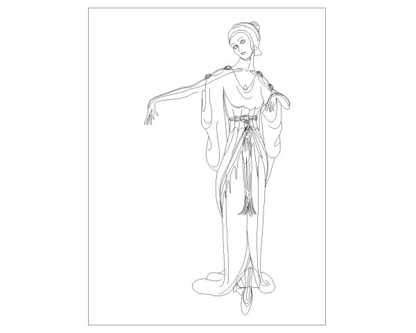 People in National Dress-5 CAD Block DWG AutoCAD Editable Drawing (Free Download)