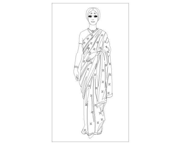 People in National Dress-7 CAD Block DWG AutoCAD Editable Drawing (Free Download)