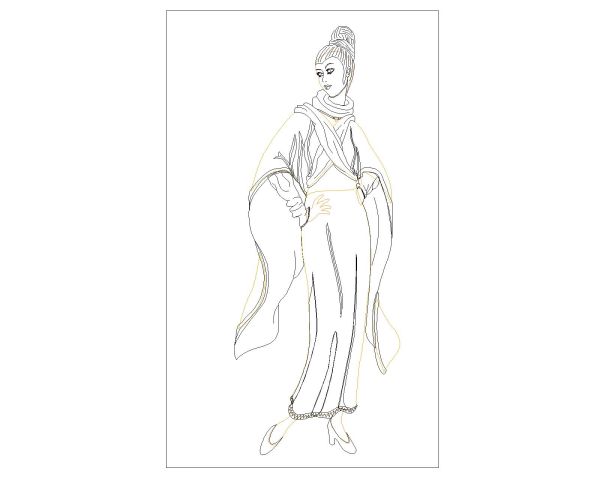 People in National Dress-9 CAD Block DWG AutoCAD Editable Drawing (Free Download)