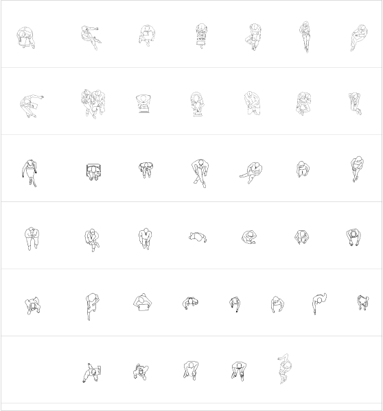 人们在平面视图 CAD 集合 2 dwg