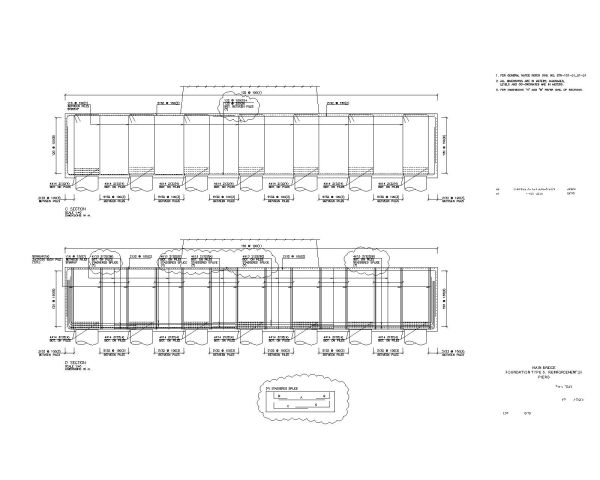 Pier Pile Cap (Foundation) reinforcement-3 CAD Block DWG AutoCAD Editable Drawing (Free Download)