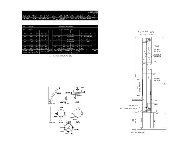 Pile dipth 25 meter Reinforcement Structural Details. CAD block in DWG format free download.