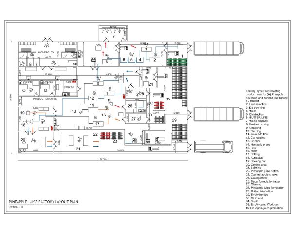 Pineapple Juice Factory Layout No.1 CAD Block DWG AutoCAD Editable Drawing (Free Download)