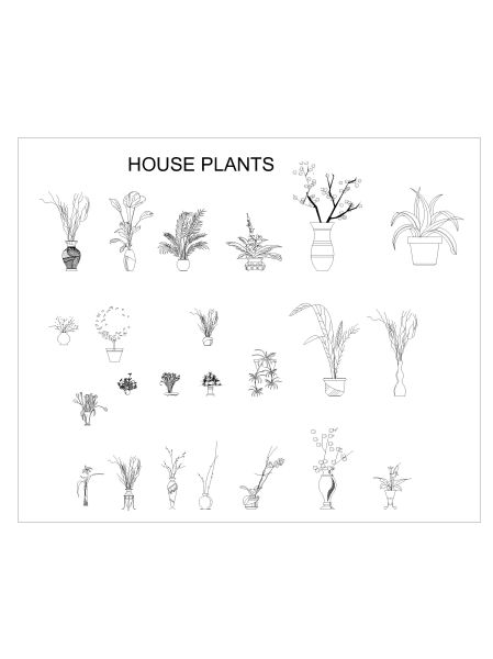 Plant & Planters-7 CAD Block DWG AutoCAD Editable Drawing (Free Download)