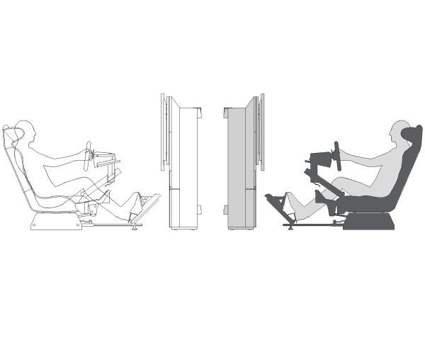 Playseat Side view-Model Architectural Drawing. CAD block in DWG format free download.