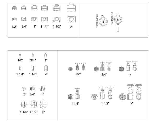Free AutoCAD 2D Editable Drawings for Plumbing-Fixtures & Fittings - 8