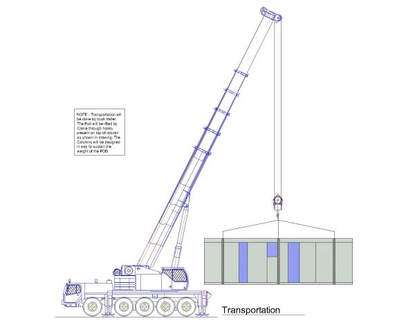 Through Crane hooks transportaion Detailed architectural drawing. CAD block in DWG format free download.
