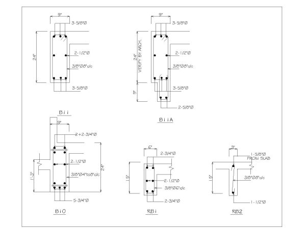 Car Porch Slab Reinforcement Details for architectural & structural drawings. CAD block in DWG format free download.