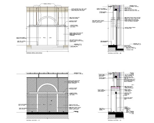 Portal Entrance Details in AutoCAD CAD Block DWG AutoCAD Editable Drawing (Free Download)