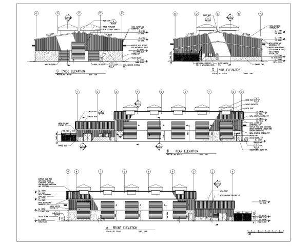 POWER PLANT ELEVATIONS CAD Block DWG AutoCAD Editable Drawing (Free Download)