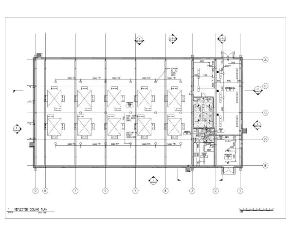 Power Plant Building Reflected Ceiling Plan Architectural & structural drawings. CAD block in DWG format free download.