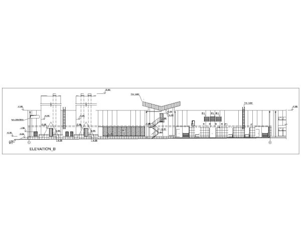 Power Plant Unit Elevation - B_ Architectural & structural drawings. CAD block in DWG format free download.