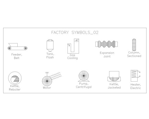 Free AutoCAD 2D Editable Drawings for Production Factory Symbols -2