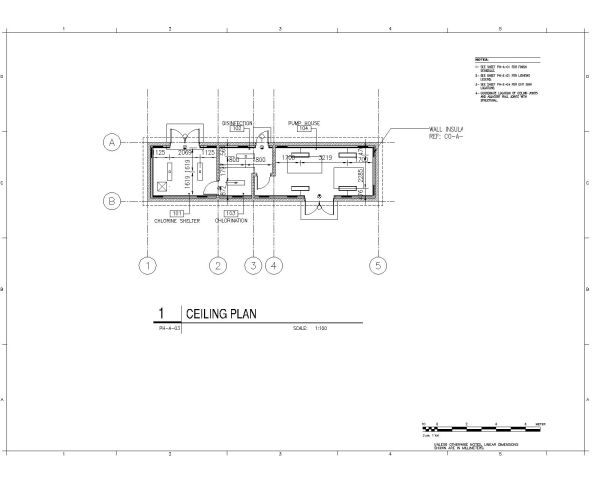 Pump House Ceiling Plan-1 architectural & structural drawings. CAD block in DWG format free download.