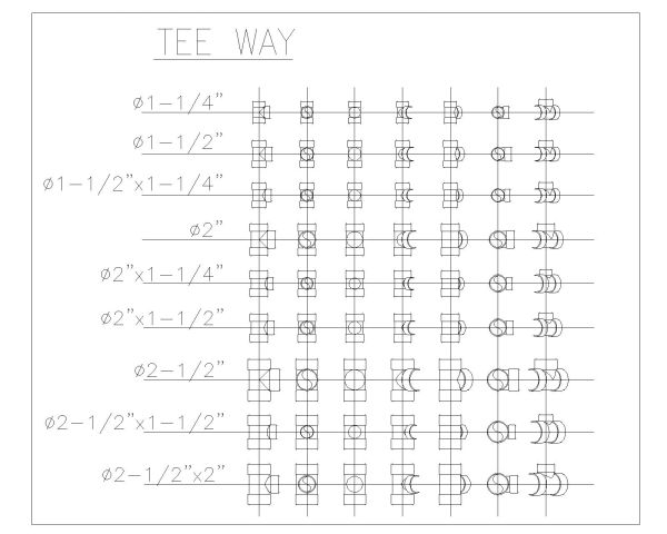 PVC Pipe Fittings Fixtures-3 CAD Block DWG AutoCAD Editable Drawing (Free Download)