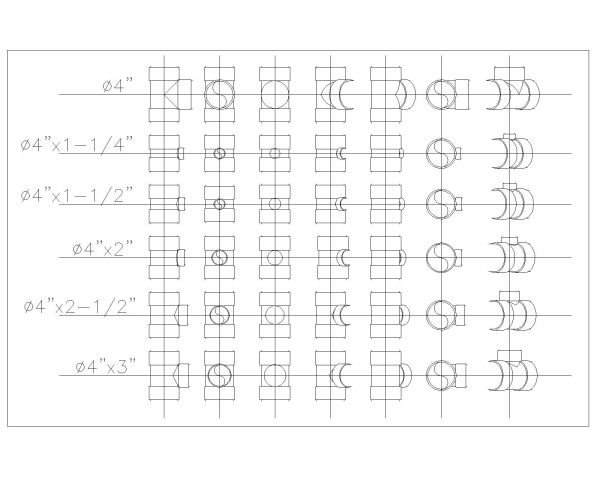 PVC Pipe Fittings Fixtures-5 CAD Block DWG AutoCAD Editable Drawing (Free Download)