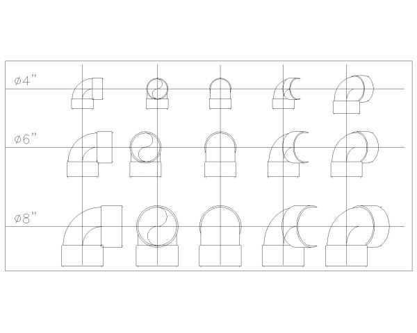 PVC Pipe Fittings Fixtures-10 CAD Block DWG AutoCAD Editable Drawing (Free Download)