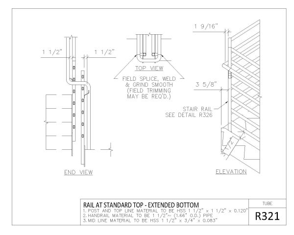 R-300 Series Tube Rail Sectional Details-4 architectural drawings. CAD block in DWG format free download.