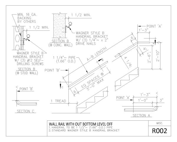Tube Rail R-300 Series Sectional Details-9 architectural drawings. CAD block in DWG format free download.
