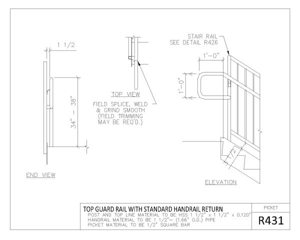R-400 Series Picket Rail Sectional Details-6 CAD Block DWG AutoCAD Editable Drawing (Free Download)