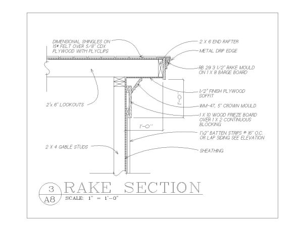 Rake Sectional Details CAD Block DWG AutoCAD Editable Drawing (Free Download)