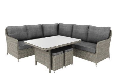 Conjunto de jantar de sofá de canto Rattan Modelos 3DS Max e FBX
