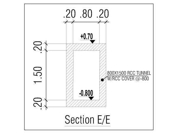 RCC Tunnel Cover Sectional Details-1 Architectural drawings. CAD block in DWG format free download.