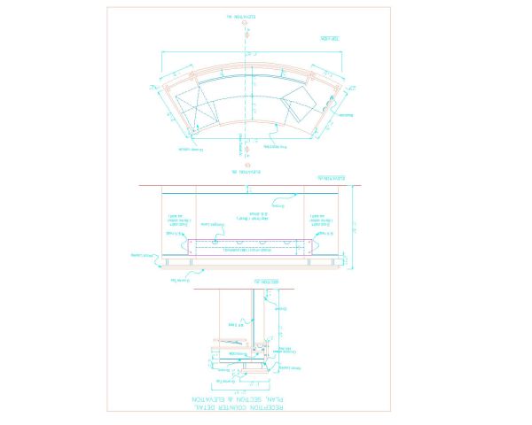 Reception counter Detailed design CAD Block DWG AutoCAD Editable Drawing (Free Download)