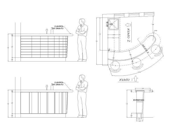 Free AutoCAD 2D Editable Drawings for Reception Desk with furniture-Model 2026-2