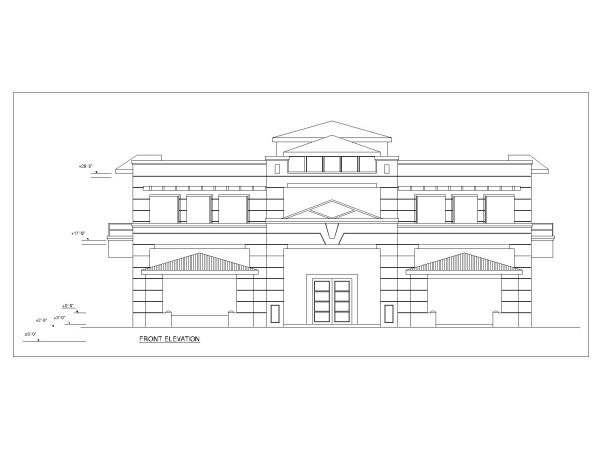Residence Building 2D Elevation-12 CAD Block DWG AutoCAD Editable Drawing (Free Download)