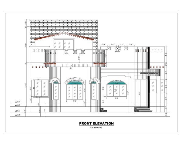 Residence Building 2D Elevation-52 CAD Block DWG AutoCAD Editable Drawing (Free Download)