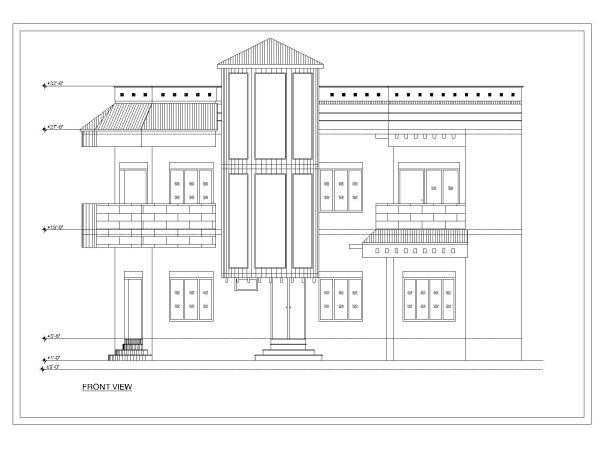 Residence Building 2D Elevation-66 CAD Block DWG AutoCAD Editable Drawing (Free Download)