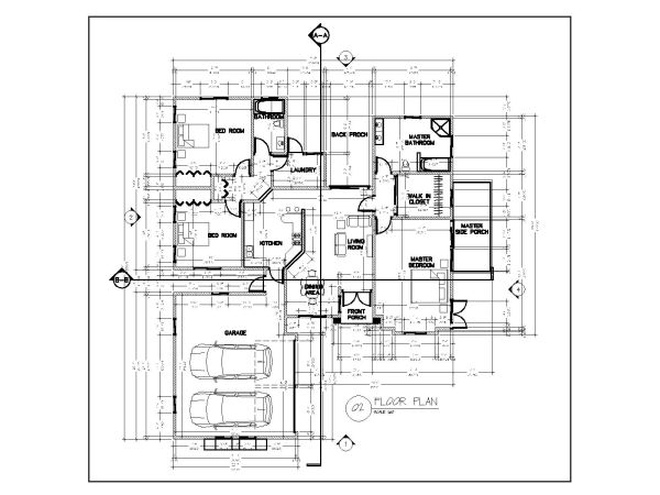 Residential Dwelling 3 Bedroom House Floor Plan CAD Block DWG AutoCAD Editable Drawing (Free Download)
