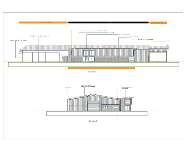 Retail Shop Shed Design Elevation-1 Architectural Drawing. CAD block in DWG format free download.