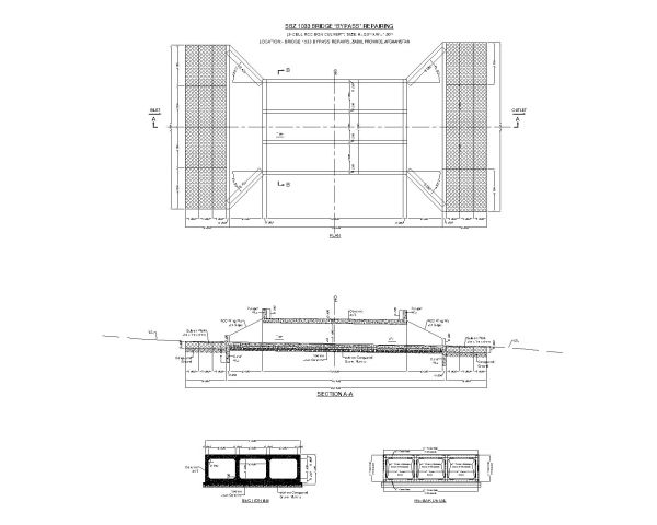 Free AutoCAD 2D Editable Drawings for Road Water Gap Crossing