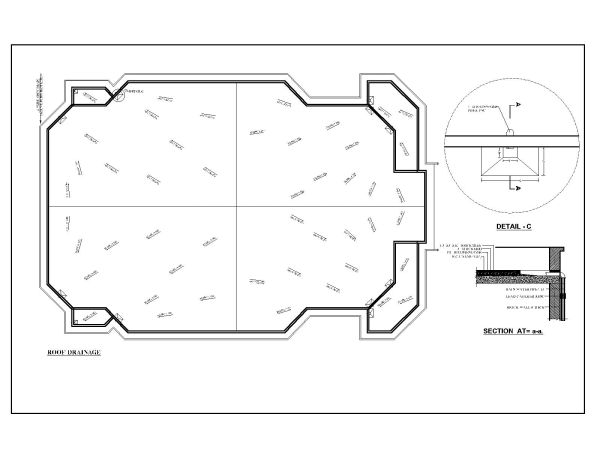 Roof Drainage Plan Details CAD Block DWG AutoCAD Editable Drawing (Free Download)