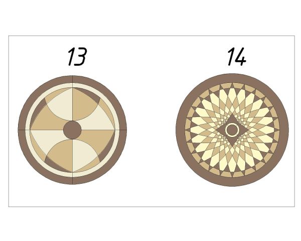 Rosette Symbols-7 Architectural Drawing . CAD block in DWG format free download.
