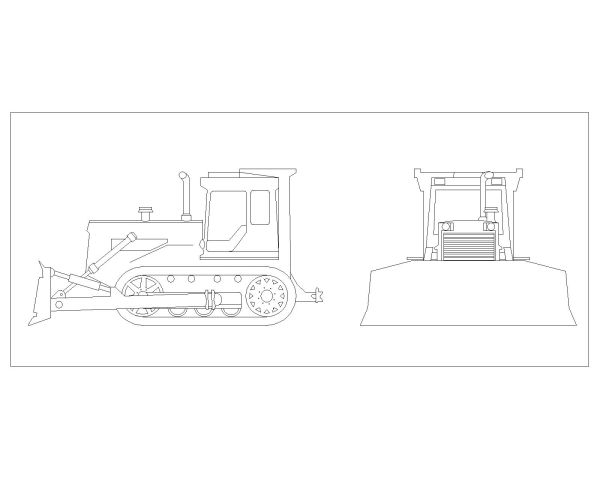 Russian Crawler Tractors & Bulldozers Drawing-4 CAD Block DWG AutoCAD Editable Drawing (Free Download)