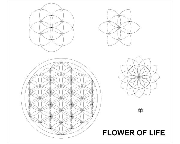 Free AutoCAD 2D Editable Drawings for Sacred Geometry asis of all cosmic and natural things- 3