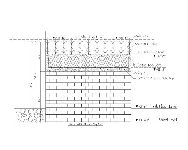 Safety Grill for Low Height Walls-1 Architectural Drawing . CAD block in DWG format free download.