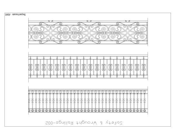 Safety & Wrought Railings - 2 CAD Block DWG AutoCAD Editable Drawing (Free Download)