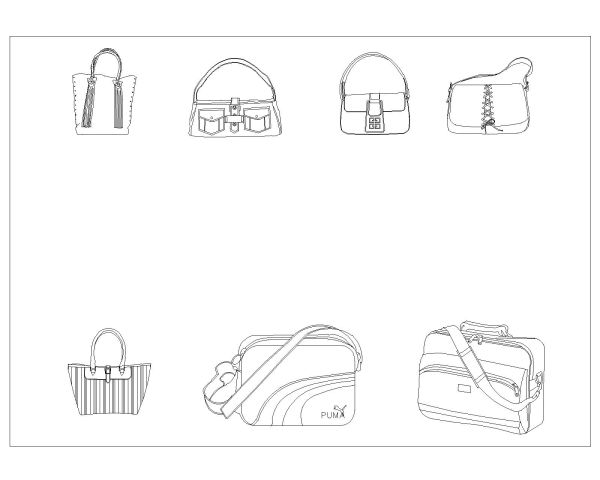 Free AutoCAD 2D Editable Drawings for School & Fancy Bags for kids_1