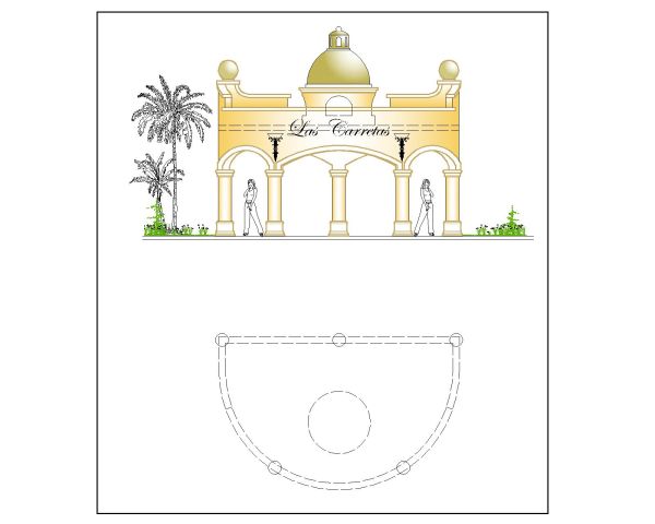 “Seating Canopies for Parks & Landscaping Area Front & Top View-5