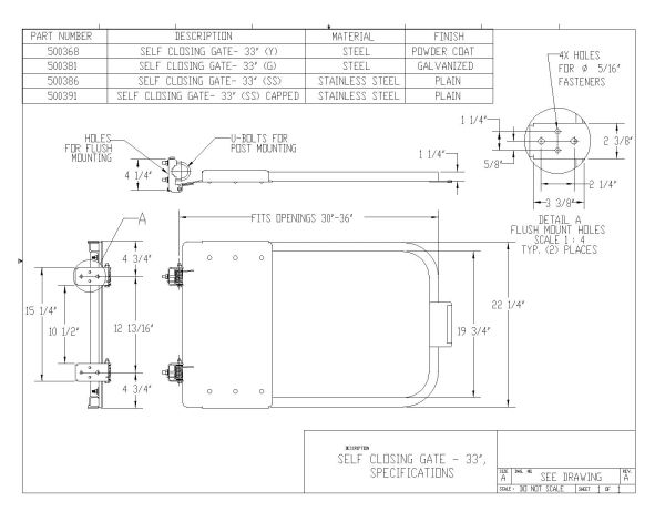 Free AutoCAD 2D Editable Drawings for Self-Closing Doors with Material & Finishes detail - 3