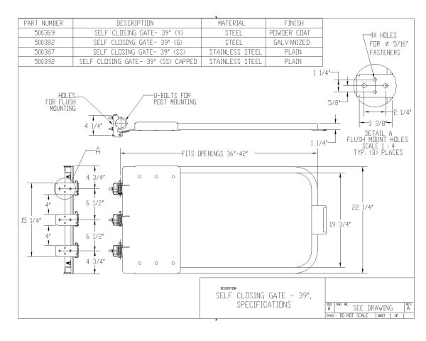 Free AutoCAD 2D Editable Drawings for Self-Closing Doors with Material & Finishes detail - 4