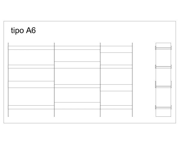 Free AutoCAD 2D Drawings of Shelves for Books Library-10