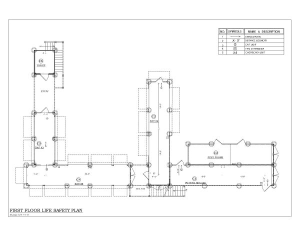 Shipping Container - Life Safety Plan for First Floor